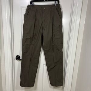 5.11 Tactical Men's Cargo Pants 34x32 Dark Olive/Brown Utility Ripstop Workwear
